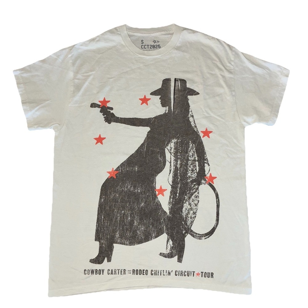 Beyonce Most Wanted Tee S White Cowboy Carter‎ Tour 2025 Merch NEW *flaw